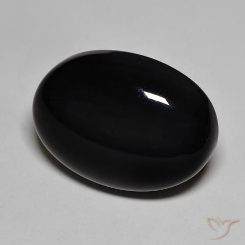 9,17 ctw natürlicher Schwarz Onyx, Oval, Lichtundurchlässig