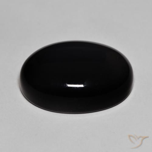 9,17 ctw natürlicher Schwarz Onyx, Oval, Lichtundurchlässig