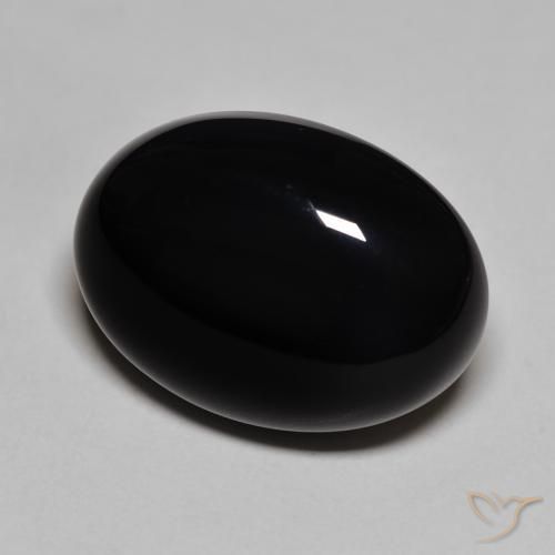 9,17 ctw natürlicher Schwarz Onyx, Oval, Lichtundurchlässig