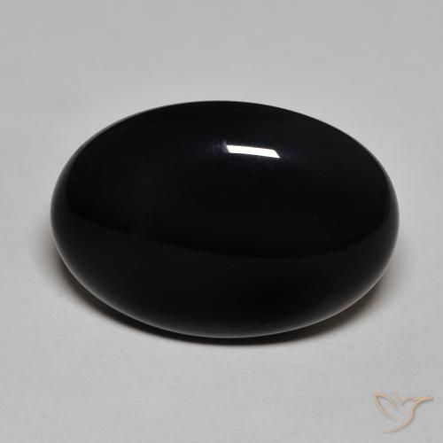 16.43ct Natürlicher Schwarz Onyx, Oval, Lichtundurchlässig