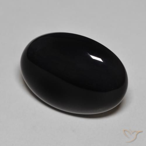 9,17 ctw natürlicher Schwarz Onyx, Oval, Lichtundurchlässig
