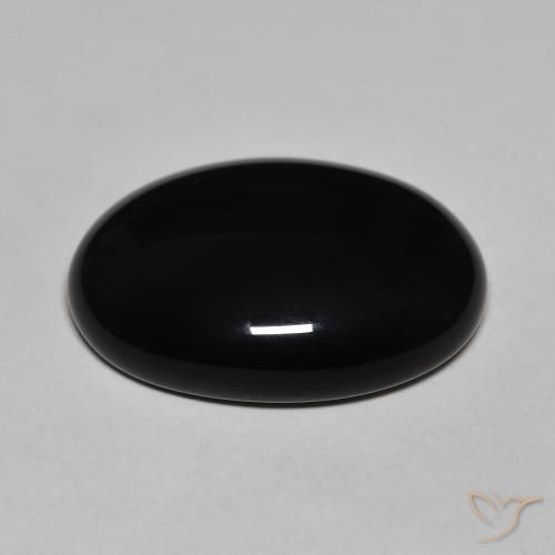 9,17 ctw natürlicher Schwarz Onyx, Oval, Lichtundurchlässig