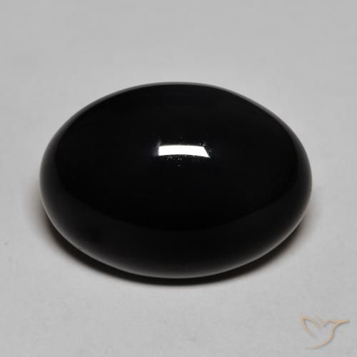 12,32 ctw natürlicher schwarzer Onyx, Oval Schliff, Lichtundurchlässig