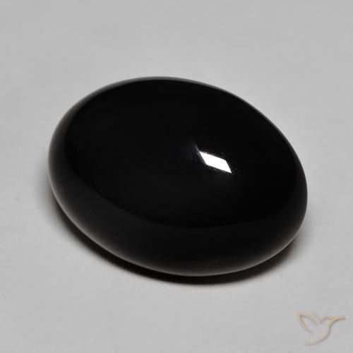 12,32 ctw natürlicher schwarzer Onyx, Oval Schliff, Lichtundurchlässig
