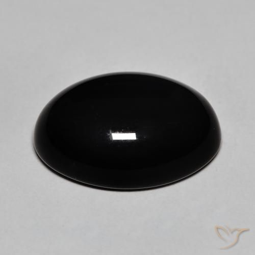 12,32 ctw natürlicher schwarzer Onyx, Oval Schliff, Lichtundurchlässig