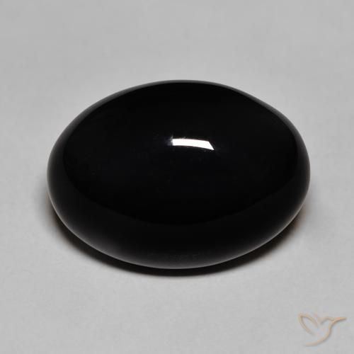 11.40ct Natürlicher Schwarz Onyx, Oval, Lichtundurchlässig