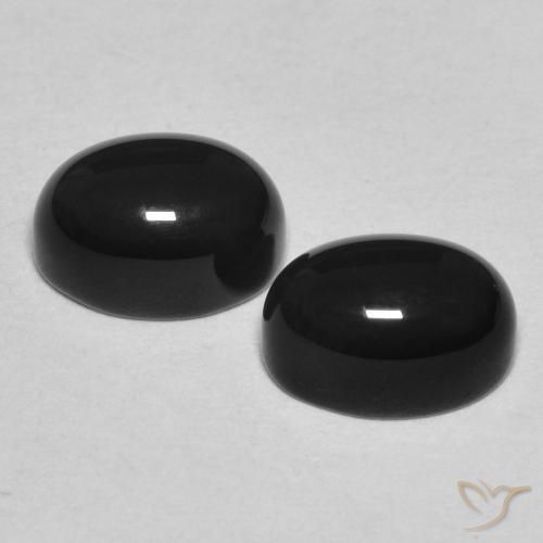 2.38 ct natürliche Schwarz Onyx-Edelsteine, Oval, Lichtundurchlässig