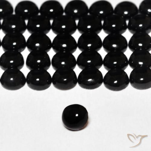 9,17 ctw natürlicher Schwarz Onyx, Runden, Lichtundurchlässig
