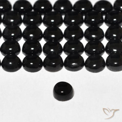 9,17 ctw natürlicher Schwarz Onyx, Runden, Lichtundurchlässig