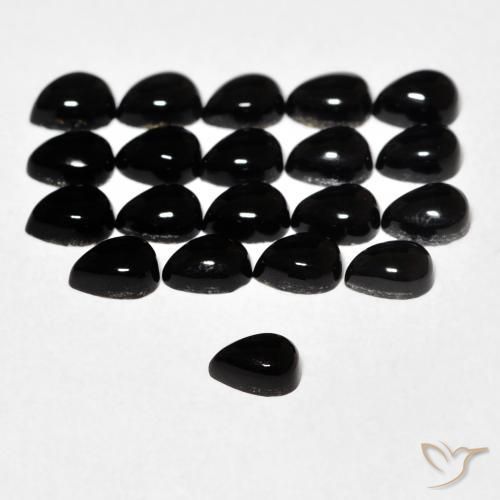 9,17 ctw natürlicher Schwarz Onyx, Birnenform, Lichtundurchlässig