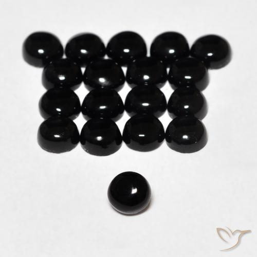9,17 ctw natürlicher Schwarz Onyx, Runden, Lichtundurchlässig