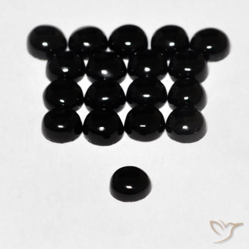 9,17 ctw natürlicher Schwarz Onyx, Runden, Lichtundurchlässig