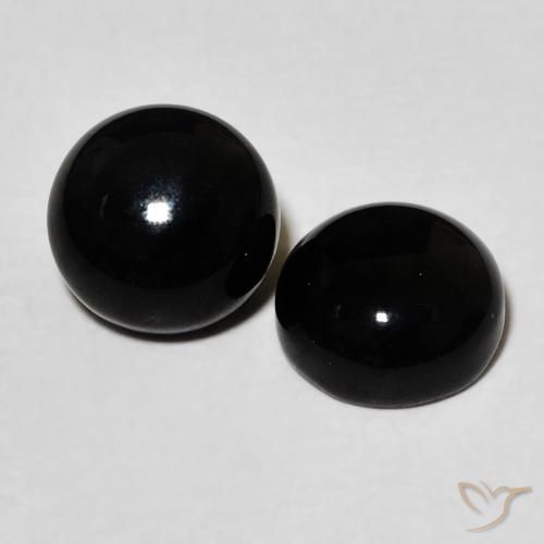2.93 ct natürliche Schwarz Onyx-Edelsteine, Runden, Lichtundurchlässig