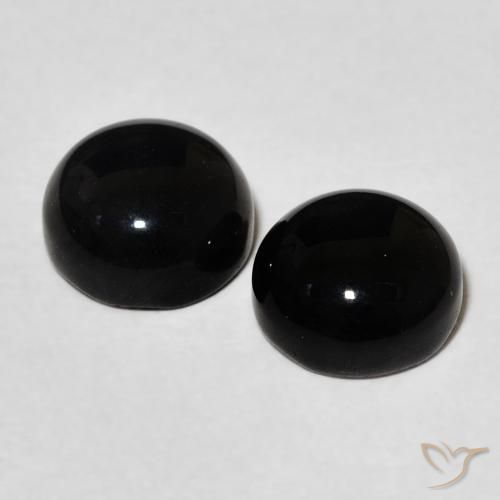 2.93 ct natürliche Schwarz Onyx-Edelsteine, Runden, Lichtundurchlässig