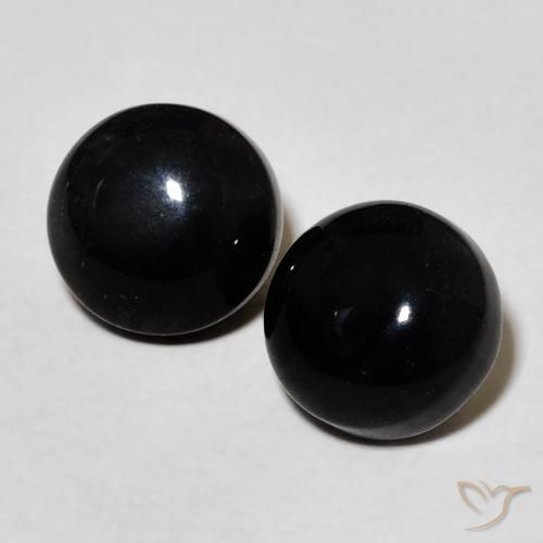 3.10ctw Natürlicher Schwarz Onyx, Runden, Lichtundurchlässig