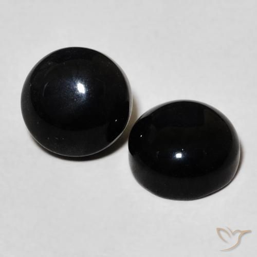 3.10 ct natürliche Schwarz Onyx-Edelsteine, Runden, Lichtundurchlässig