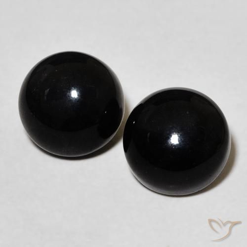 3.03ctw Natürlicher Schwarz Onyx, Runden, Lichtundurchlässig
