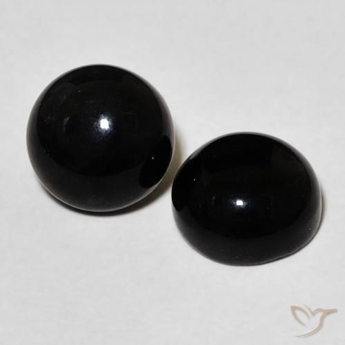 3.03 ct natürliche Schwarz Onyx-Edelsteine, Runden, Lichtundurchlässig
