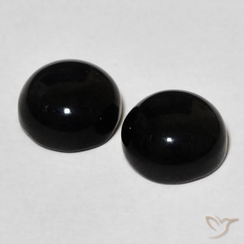 3.03 ct natürliche Schwarz Onyx-Edelsteine, Runden, Lichtundurchlässig