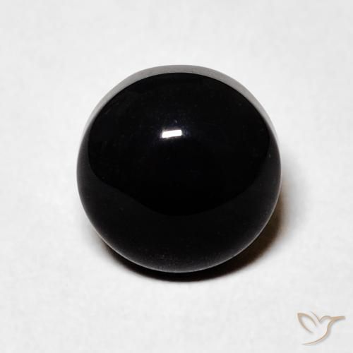 1.59ct Natürlicher Schwarz Onyx, Runden, Lichtundurchlässig