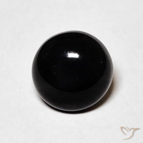 1.20ct Natürlicher Schwarz Onyx, Runden, Lichtundurchlässig