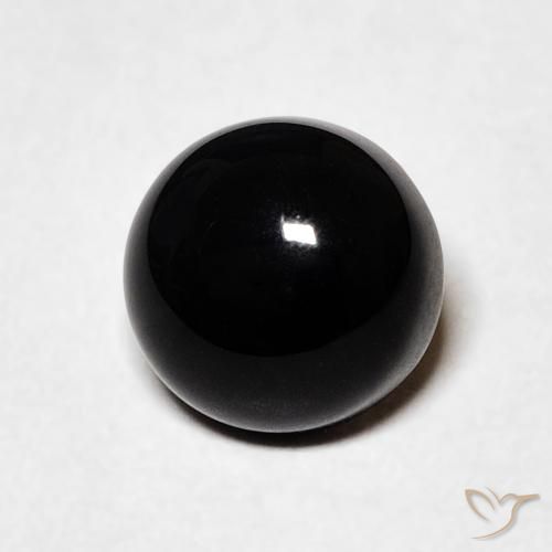 1.61ct Natürlicher Schwarz Onyx, Runden, Lichtundurchlässig