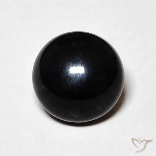 1.42ct Natürlicher Schwarz Onyx, Runden, Lichtundurchlässig