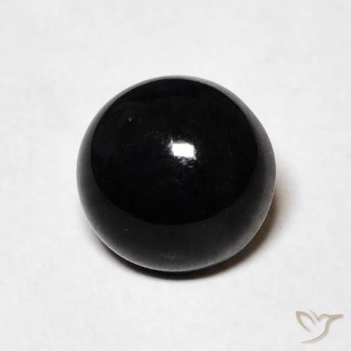 1.34ct Natürlicher Schwarz Onyx, Runden, Lichtundurchlässig
