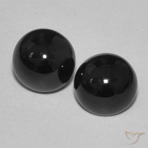 2.11ctw Natürlicher Schwarz Onyx, Runden, Lichtundurchlässig