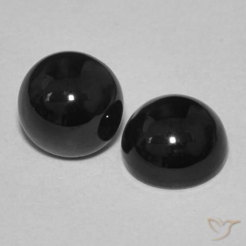 2.11 ct natürliche Schwarz Onyx-Edelsteine, Runden, Lichtundurchlässig