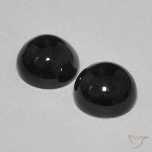 2.11 ct natürliche Schwarz Onyx-Edelsteine, Runden, Lichtundurchlässig