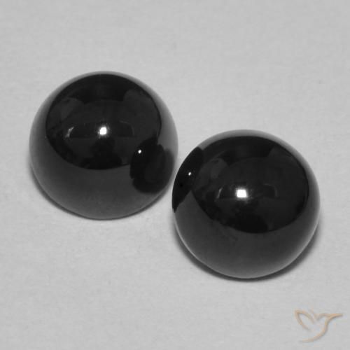 2.24ctw Natürlicher Schwarz Onyx, Runden, Lichtundurchlässig