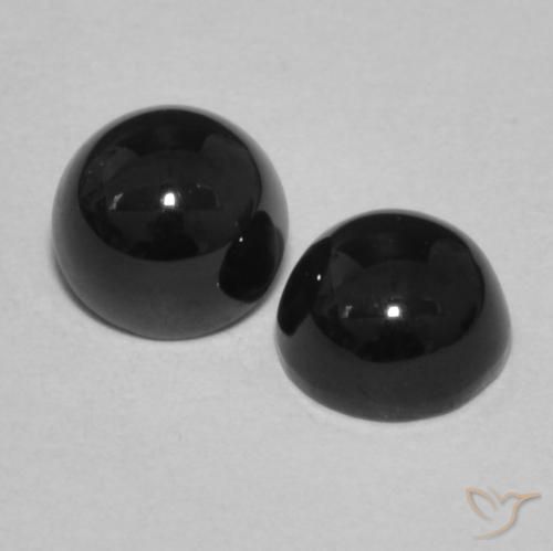2.24 ct natürliche Schwarz Onyx-Edelsteine, Runden, Lichtundurchlässig