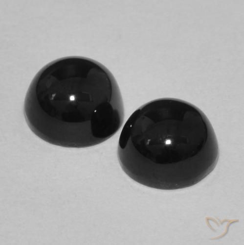 2.24 ct natürliche Schwarz Onyx-Edelsteine, Runden, Lichtundurchlässig