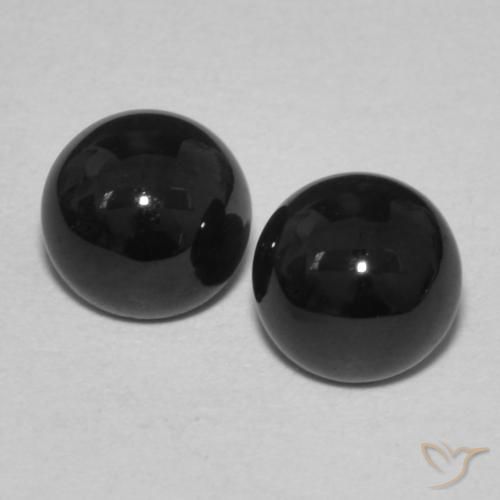 1.84ctw Natürlicher Schwarz Onyx, Runden, Lichtundurchlässig