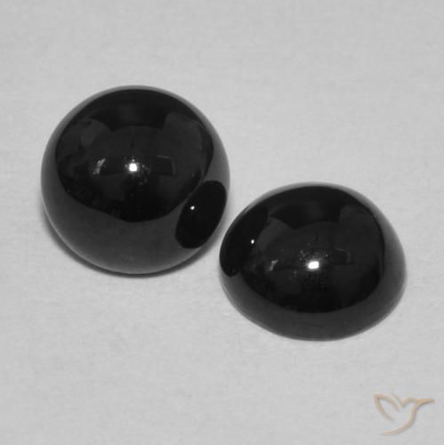 1.84 ct natürliche Schwarz Onyx-Edelsteine, Runden, Lichtundurchlässig
