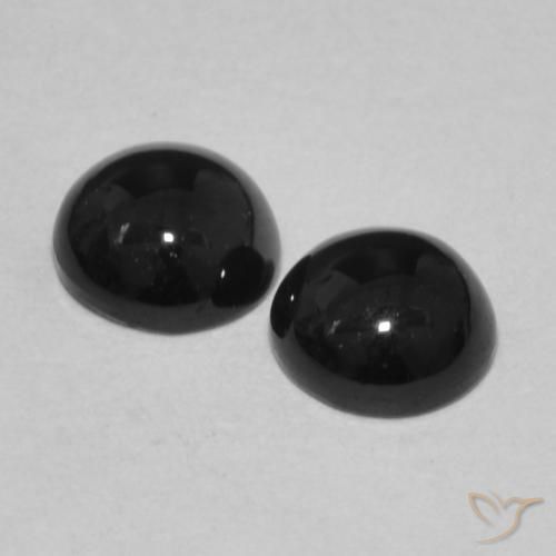 1.84 ct natürliche Schwarz Onyx-Edelsteine, Runden, Lichtundurchlässig