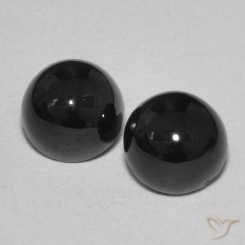 2.17ctw Natürlicher Schwarz Onyx, Runden, Lichtundurchlässig