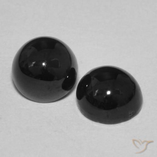 2.17 ct natürliche Schwarz Onyx-Edelsteine, Runden, Lichtundurchlässig