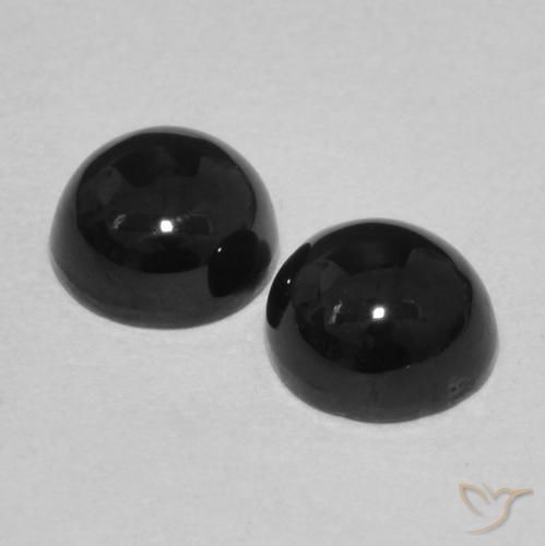 2.17 ct natürliche Schwarz Onyx-Edelsteine, Runden, Lichtundurchlässig