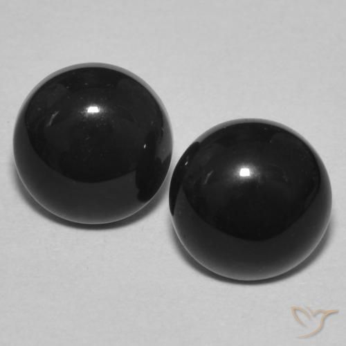 2.88ctw Natürlicher Schwarz Onyx, Runden, Lichtundurchlässig