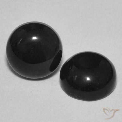 2.88 ct natürliche Schwarz Onyx-Edelsteine, Runden, Lichtundurchlässig