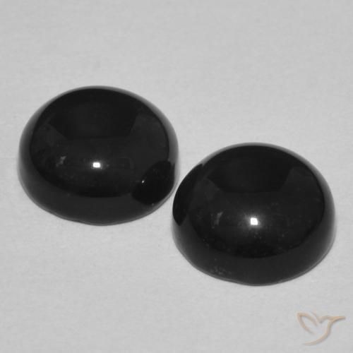 2.88 ct natürliche Schwarz Onyx-Edelsteine, Runden, Lichtundurchlässig