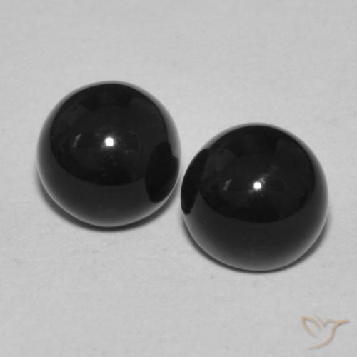 2.48ctw Natürlicher Schwarz Onyx, Runden, Lichtundurchlässig