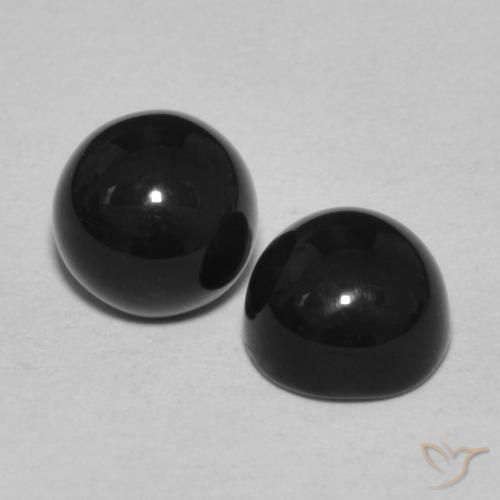 2.48 ct natürliche Schwarz Onyx-Edelsteine, Runden, Lichtundurchlässig