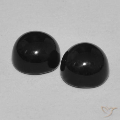 2.48 ct natürliche Schwarz Onyx-Edelsteine, Runden, Lichtundurchlässig