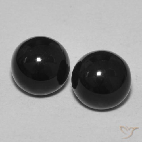 2.31ctw Natürlicher Schwarz Onyx, Runden, Lichtundurchlässig