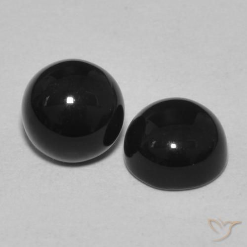 2.31 ct natürliche Schwarz Onyx-Edelsteine, Runden, Lichtundurchlässig