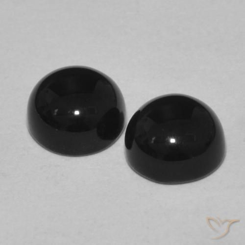 2.31 ct natürliche Schwarz Onyx-Edelsteine, Runden, Lichtundurchlässig