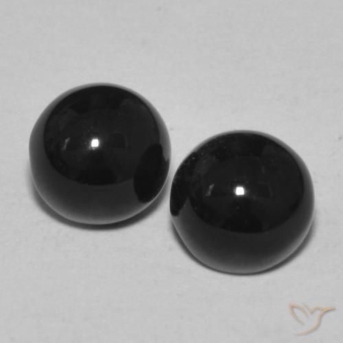 2.41ctw Natürlicher Schwarz Onyx, Runden, Lichtundurchlässig